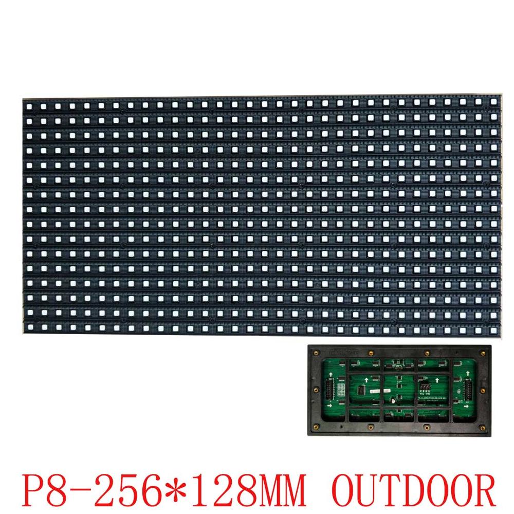 Panel led p8 a todo color para exteriores, módulo de pantalla led de 256x128mm para tablero de pantalla led al aire libre, pared de vídeo led,