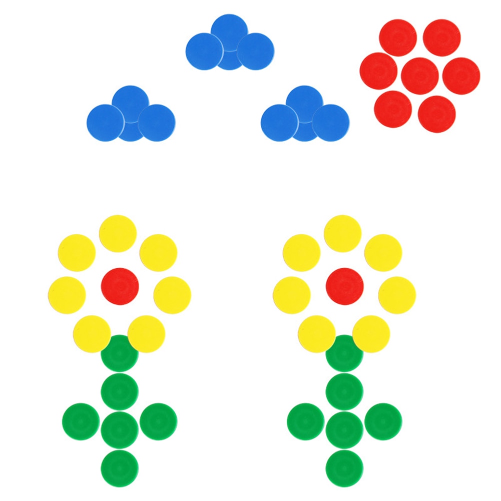 50Pcs contatori matematici per bambini chip rotondi a doppio colore conteggio dei numeri contatori di giochi matematici aiuti didattici