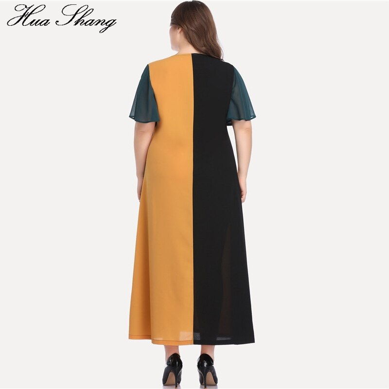 Maxi-jurk boho dames zomer o-hals split korte mouwen multicolor chiffon lange jurk losse oversized tuniek zomerjurk