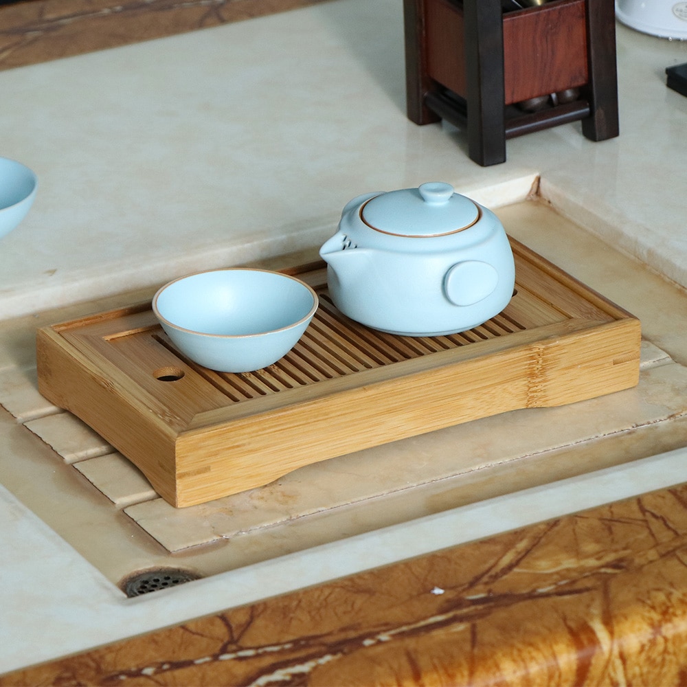 Bambus te bakke solid bambus te bord kung fu te værktøjer til kop tekande håndværk bakke kinesisk kultur te sæt