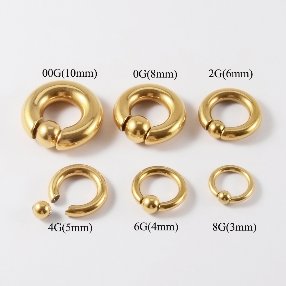 6 Stks/partij Big Size Vergulde Neus Ringen Captiv... – Vicedeal