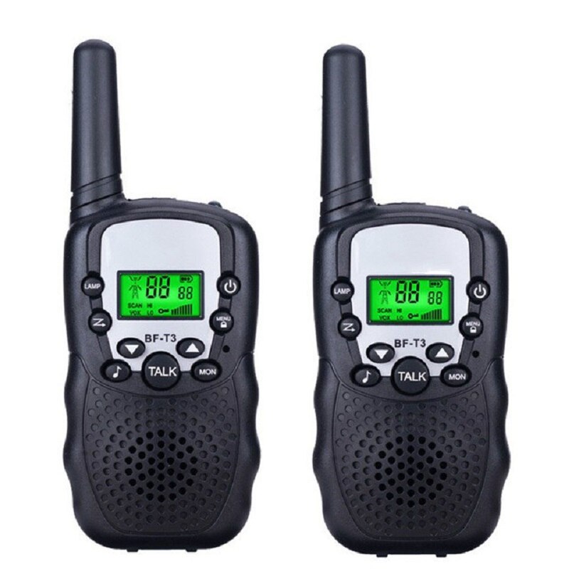 2pcs OPPXUN T388 Mini Children Walkie Talkie Kids Portable Ham Radio Station Cb UHF Headset Transceiver Christmas Telefon: Big black - 2pcs