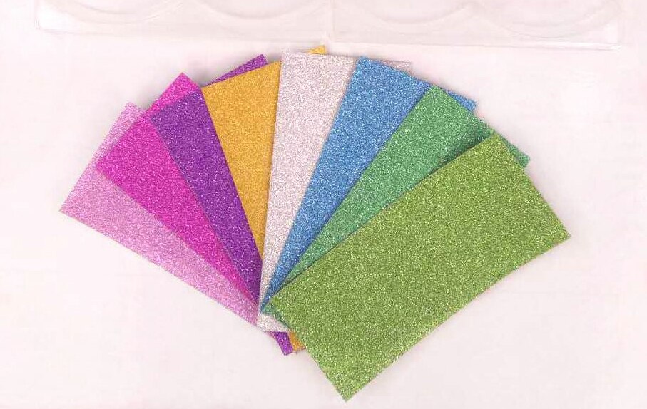 100/200pcs Glitter Background Paper for Sliding Case Packaging Accessories for Eyelash Case Glitter Paper for Lash Packaging Box