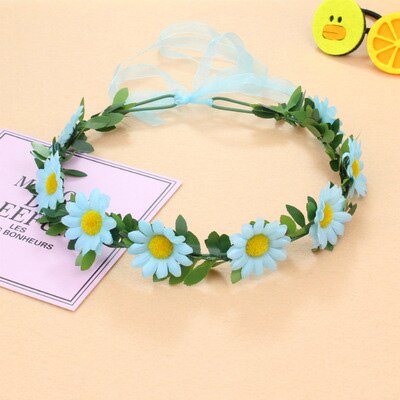 ! Accesorios para el cabello de novia, guirnaldas florales de margaritas y Halo, diademas blancas de de princesa, tocado, diademas: Azul
