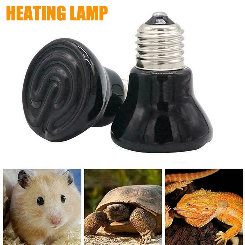 25/50/100W Infrarood Emitter Verwarming Lamp Voor Reptiel Lampen Broedmachine Huisdier Licht Met E27 Licht Hoofd GHS99