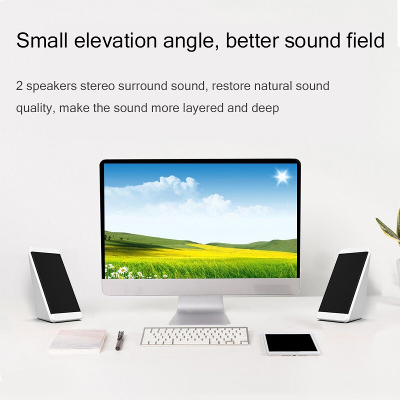 A Pair of Computer Speakers PC Speaker Horn for Laptop Desktop Phone Audio+USB Multimedia Wired Loudspeaker