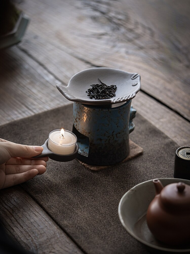 Poêle à thé en céramique, Mini encens de thé cuit au four, encens de séchage, encensoir saveur de thé, cuisson d&#39;huile essentielle, bougie accessoires de thé