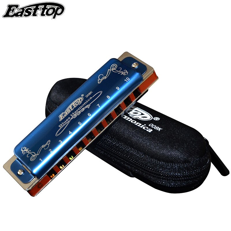 Easttop T008K 10 Hole Diatonic Harmonica - Key of C - Resin Body: Deep Blue