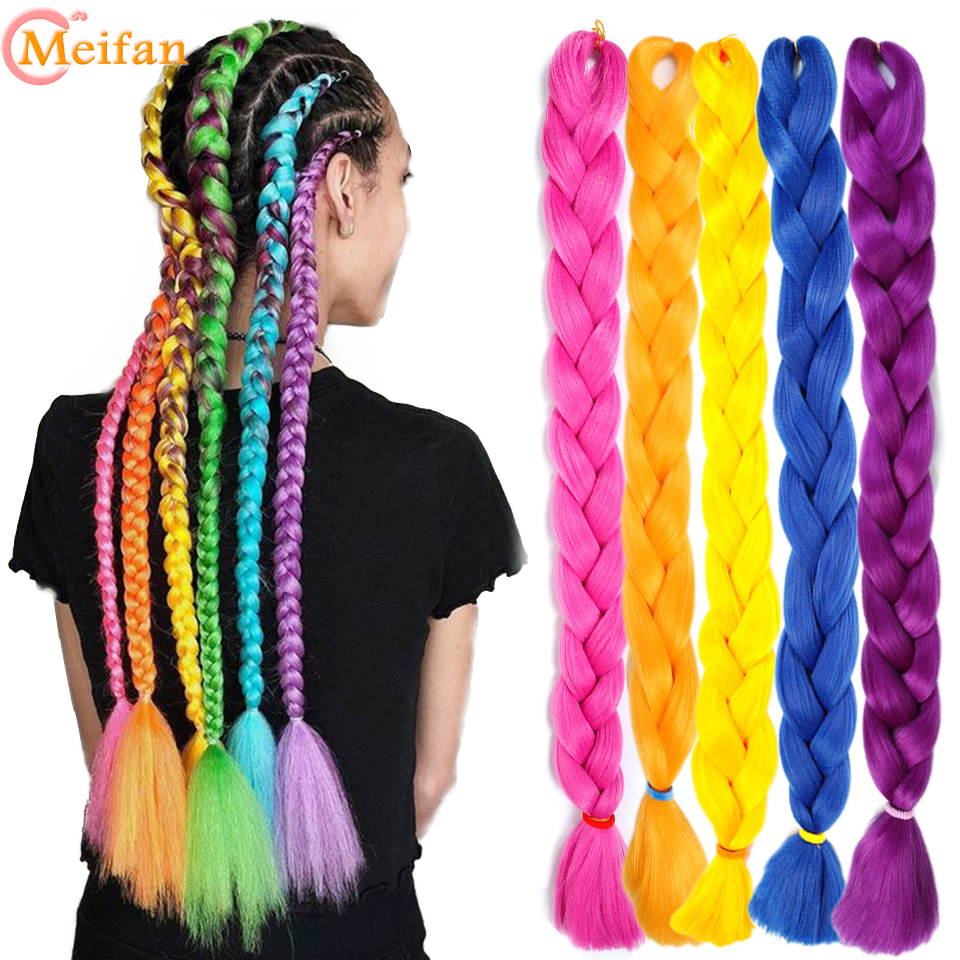 MEIFAN – tresses synthétiques longues, mèches Jumbo de couleur ombrée, Extension capillaire, queue de cochon africaine