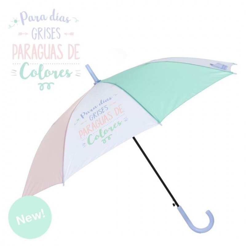 Paraguas Paraguas largo original colores pastel " PARA DIAS GRISES PARAGUAS COLORES " 951670