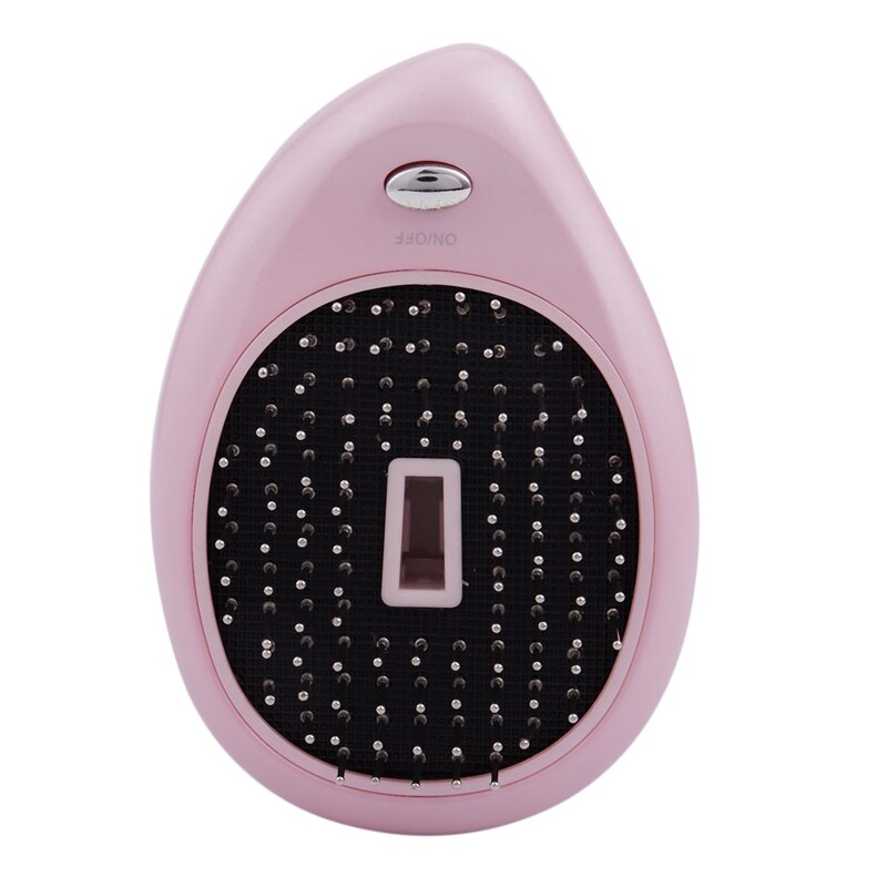 Cepillo alisador de pelo eléctrico portátil cepillo iónico peine de iones negativos masaje antiestático Mini peine de pelo recto: Pink