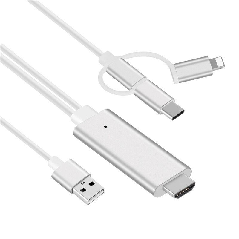 3 in 1 USB Kabel zu usb Für iphone 11 Telefon zu hdtv für Mikro beleuchtung hdm 3 in 1 USB kabel