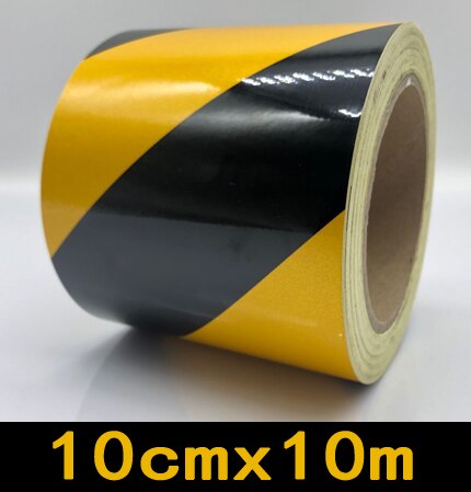 Breedte 50 Mm Reflecterende Materiaal Tape Sticker Veiligheidswaarschuwing Tape Reflecterende Film: blakc yellow10cmx10m