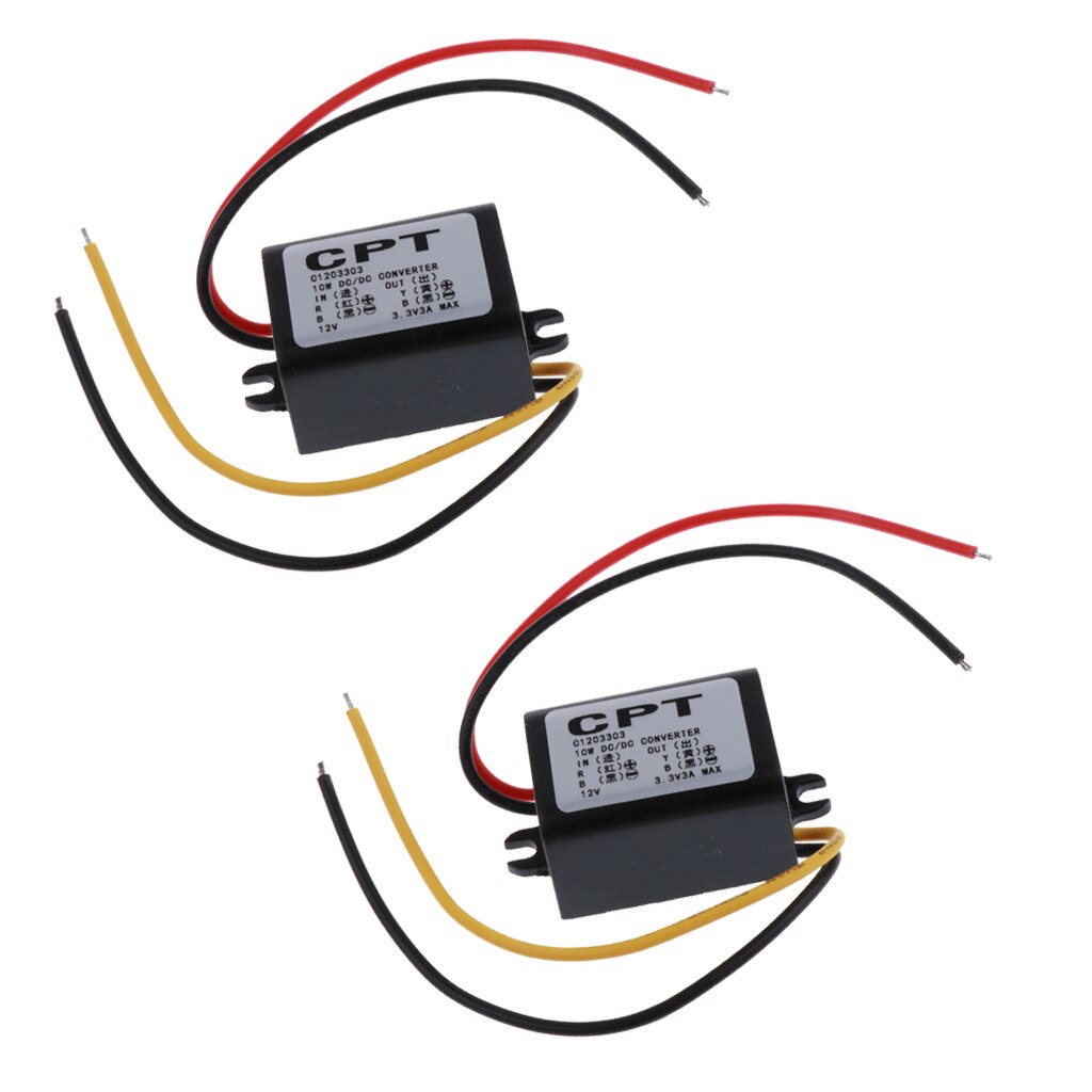 Convertisseur 12V à 3.3V 3A 10W DC/DC, 2 pièces, Module d&#39;alimentation de voiture