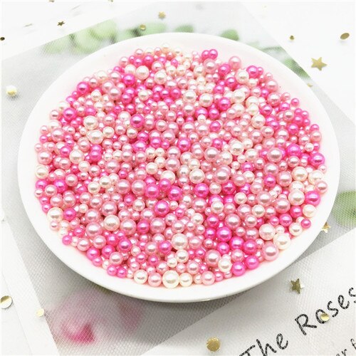 Perles en Imitation acrylique pour artisanat, mélange de 3/4/5mm, sans trou, perles d'art de fabrication de bijoux, matériel artisanal, 10g: Mix pink