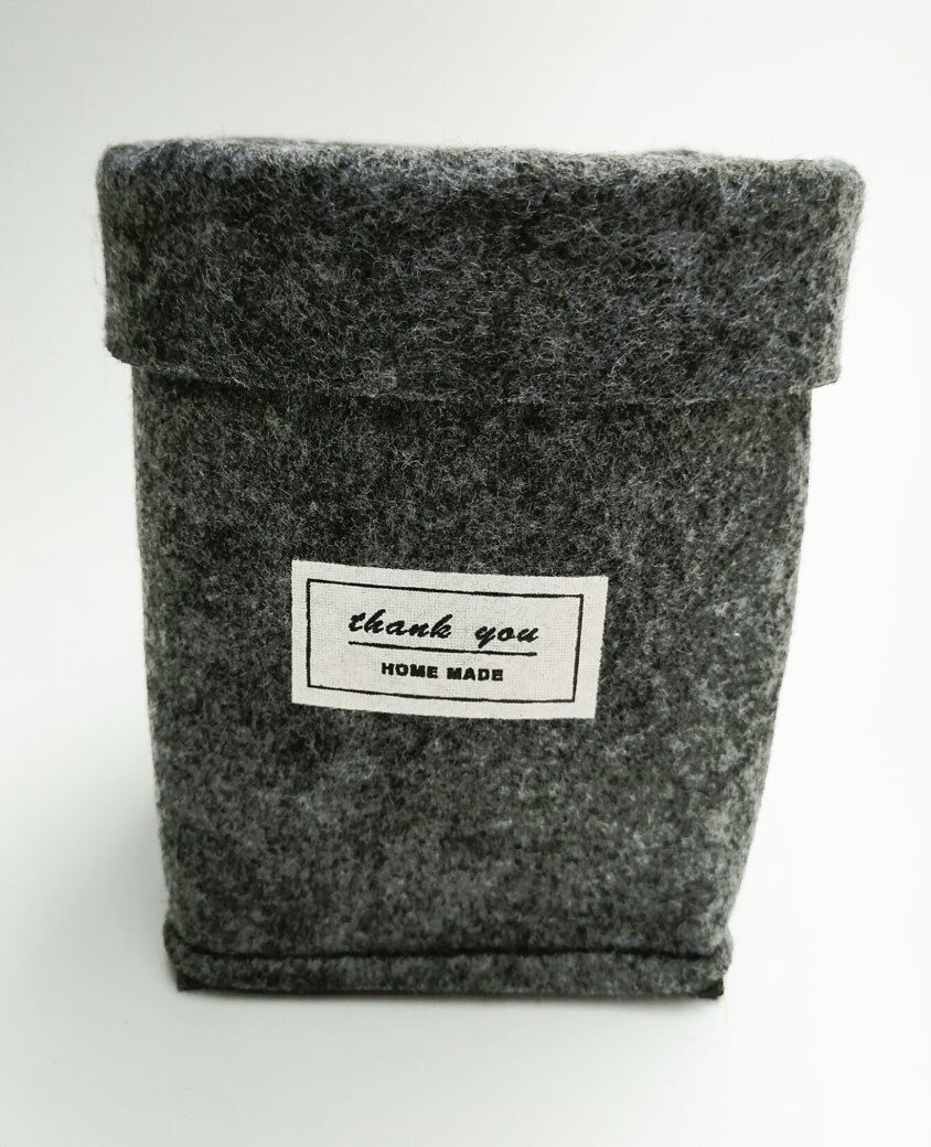 De almacenamiento de escritorio de la planta crece la bolsa a casa decoración Flor de escritorio cesta carnosa sentí Pot espesar jardín suministros jardinería Macetas: black