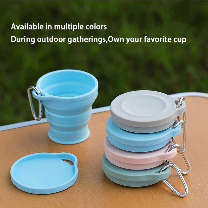 Tasse pliante de 180ml, Mini tasse rétractable en Silicone, tasse à thé Portable, café de voyage en plein air, tasse à boire télescopique avec couvercle