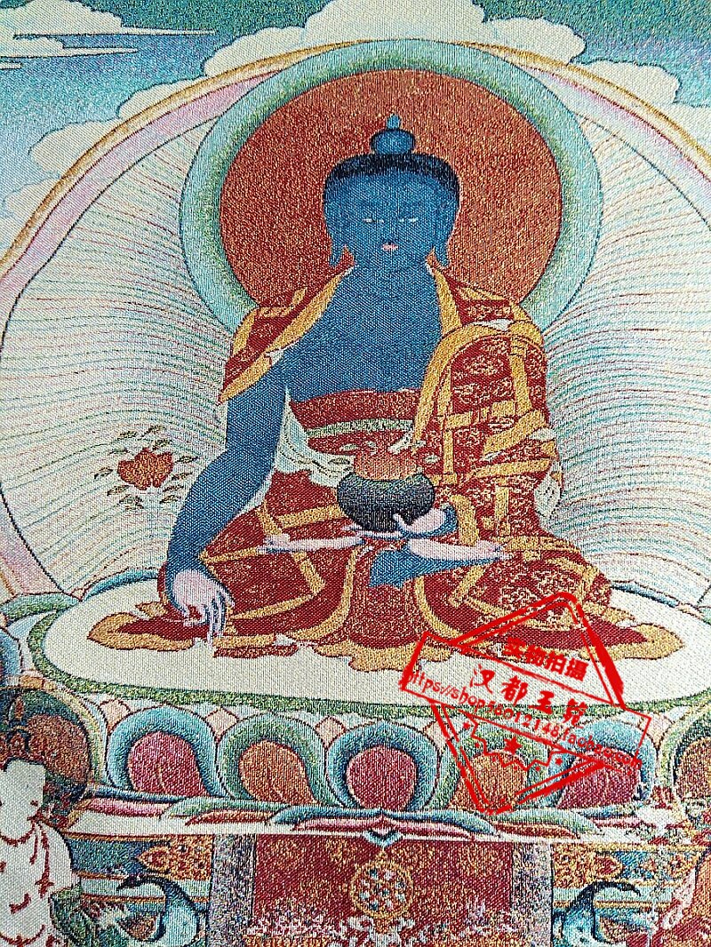 24"Tibet Silk Embroidery art thangka sakyamuni Medicine Buddha statue Tangka family wall decorated the mural