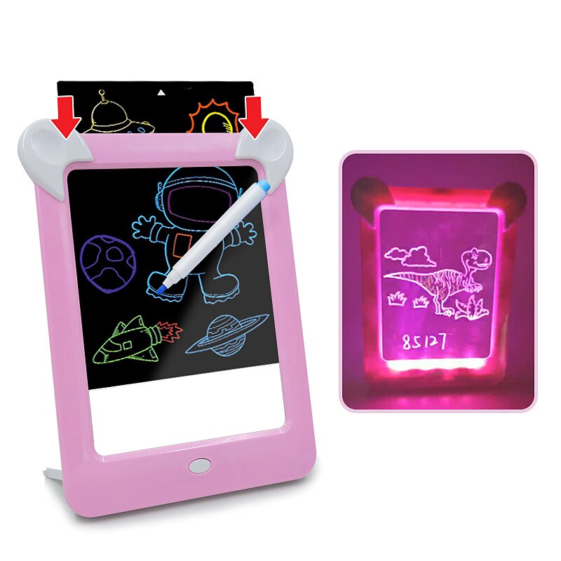 Magic Luminous Drawing Board Daw With Light-Fun Sketchpad Board Fluorescent Pen Russian English Light Up Play Toys For Kids