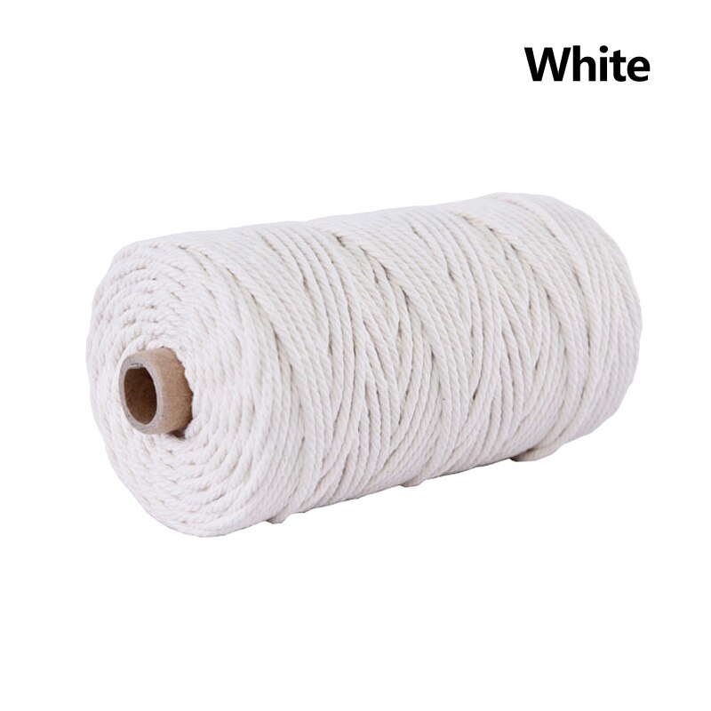 1 rol 3mm 100m natuurlijk kleurrijk katoenen gevlochten koord macramé touw diy handgemaakt handgemaakt kleurrijk ambachtelijk touw touw: 1