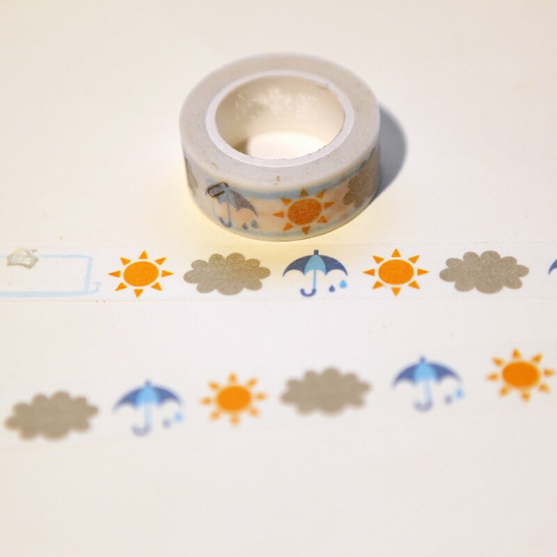 1.5*10M Leuke Weer Dagboek Washi Tape Diy Decoratie Scrapbooking Planner Masking Tape Plakband Kawaii Briefpapier