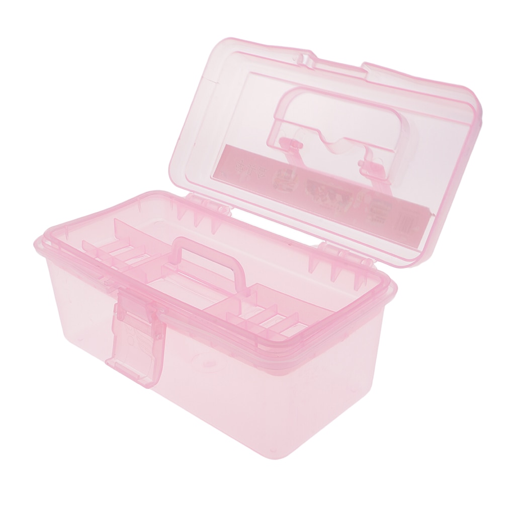 Plastic Tool Box Lockable Storage Case Art Craft Supply Organizer Container