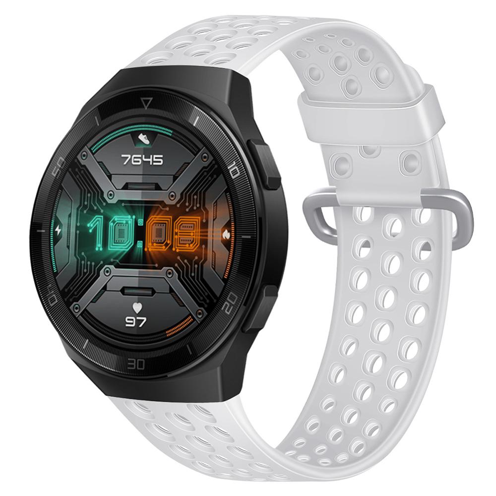 5 Kleuren Vervanging Siliconen Band Horloge Mannen En Vrouwen Horloge Bandjes Voor Huawei Horloge Gt Serie 22Mmsmart Horloge Polsbandje: WHITE