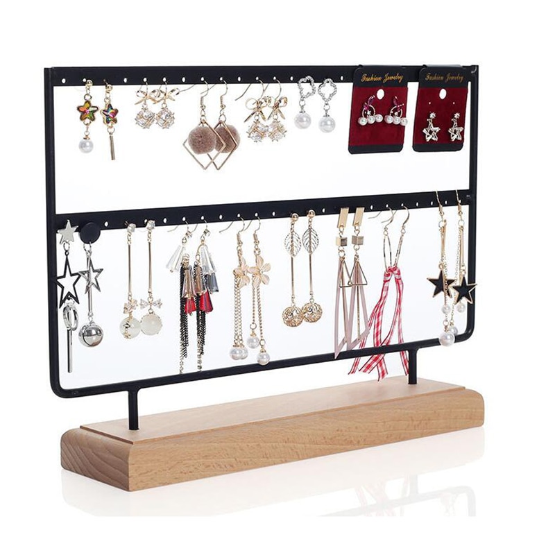 Porta pendientes Orecchini, tachuelas para los oídos, joyería, muestra madera, soporte para presentación de joyería, estante, organizador, orejera, organizador de joyería