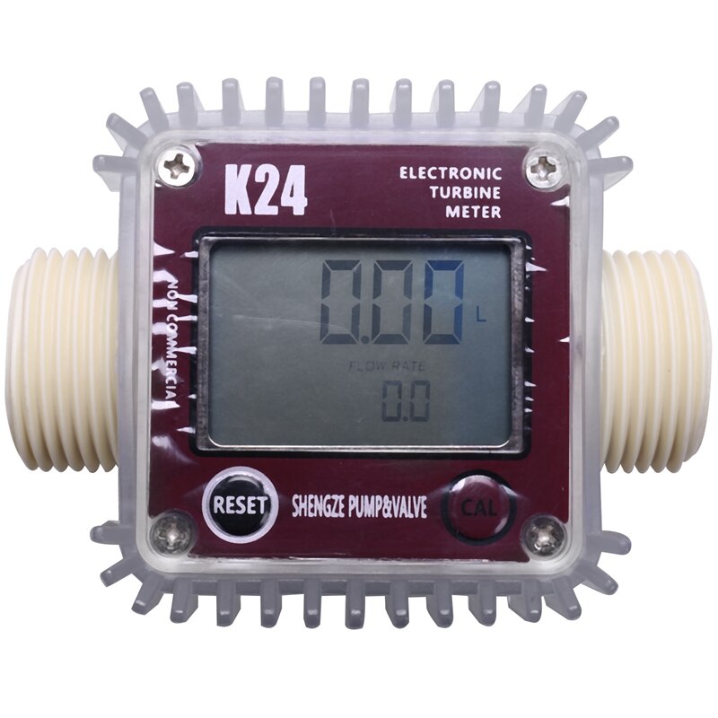 ! Digital Lcd K24 Flow Meter Turbine Fuel Flow Tester For Chemicals Water Sea Liquid Flow Meters Measuring Tools: Default Title