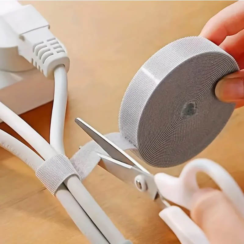 1 rulle 3/5m genanvendelige kabelstropper kabelbindere velcro nylon fastgørelsestape ledningsorganisator til ledninger kabelhåndtering