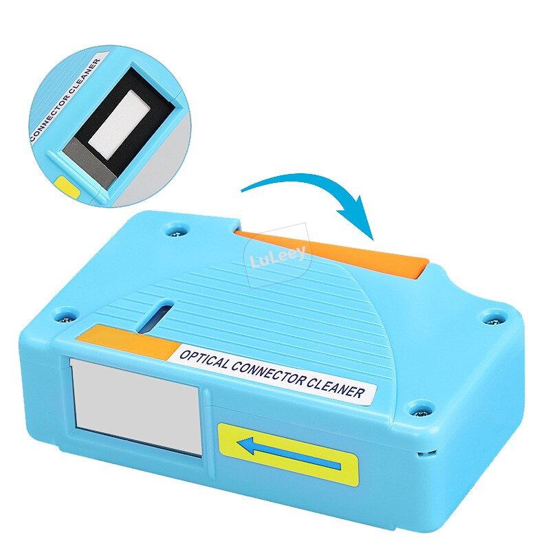 Limpador de fibra atualizado/caixa de limpeza de fibra/limpador de extremidade de fibra cassete/núcleo azul de substituição fibra de alta precisão