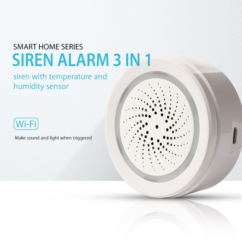 Wifi sirene alarm sensor smart alarm sirene hjem sikkerhedssystem smart life app stemme controldja 99