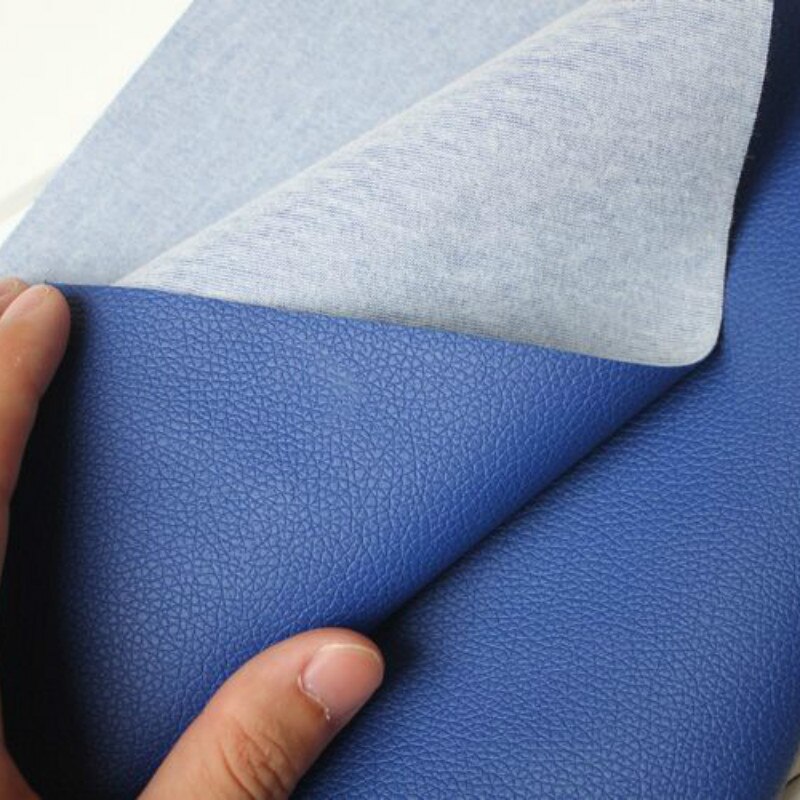 Gedrukt Faux Kunstmatige Synthetische PU Leer Stof Royal Blue Synthetisch Leer Stof DIY Naaien Patchwork Bekleding Materiaal
