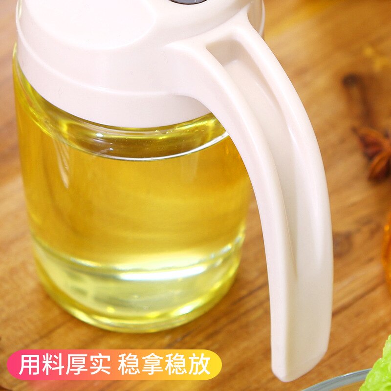 Glass Oil Jug Home Leakproof Bottle Kitchen Automatic Opening and Closing Lid diao wei liao ping Oil Vinegar Bottle Oil Jar Pot