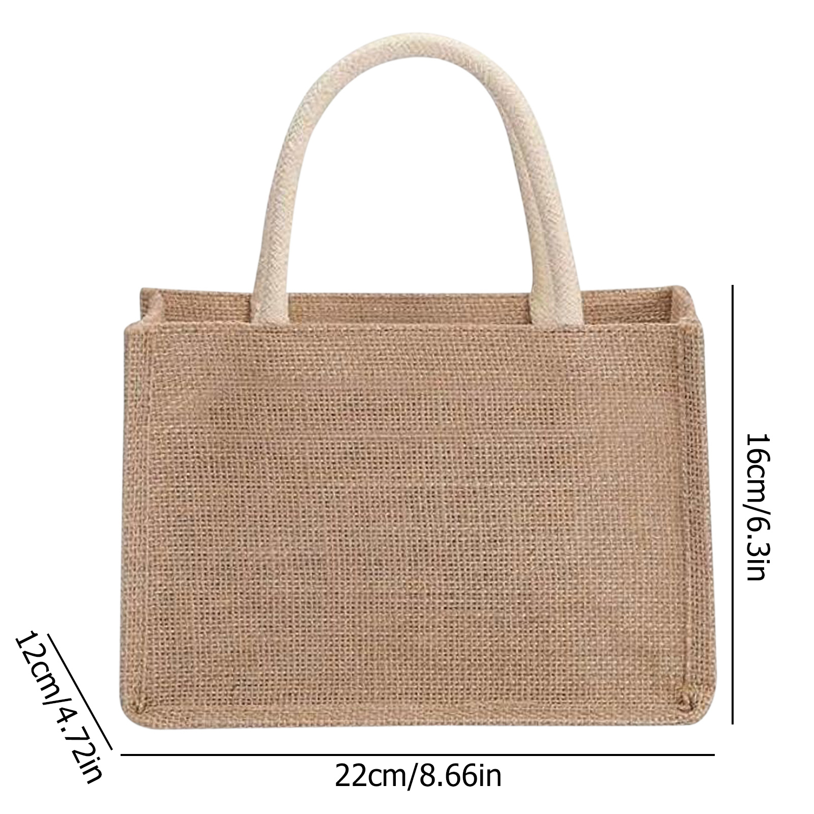 Bolsas de mano de arpillera para mujer, bolso de compras de yute para manualidades, almacenamiento de , bolsa de comestibles, bolso ecológico para mujer, bolso de mano de tela de playa de viaje
