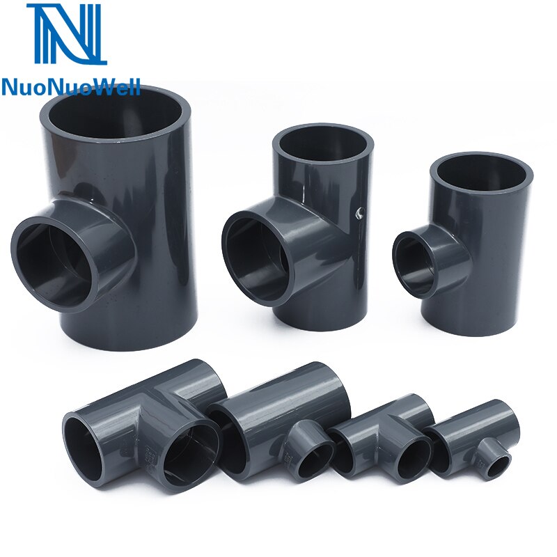 NuoNuoWell 1 PC PVC Reducing Tee Connector Plumbing Pipe Fittings Garden Water Pipe Adapter Inner Dia.20-63mm
