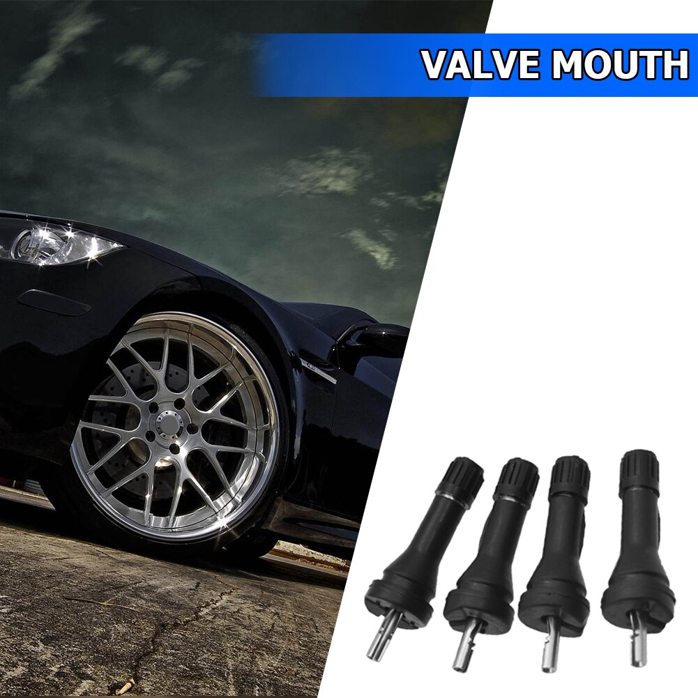 4 stk tpms dækventiler gummi bilventil stilk dæksensor kit tpms udskiftningstrykovervågningssystem sensor stamme passer