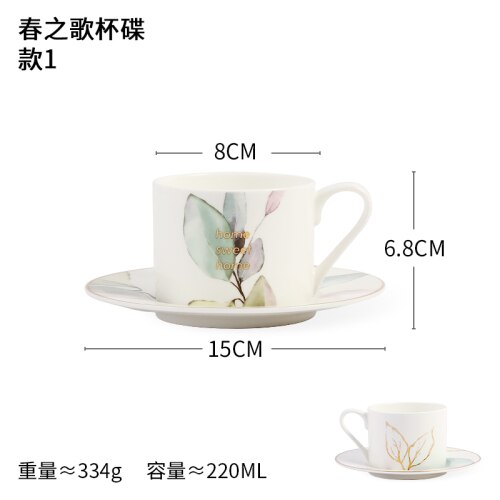 Nordic Ceramic Tea Cups Saucers Afternoon Tea Bone China Royal Classic Pottery Coffee Cup Tray Porcelain Drinkware Set EE50BD: A