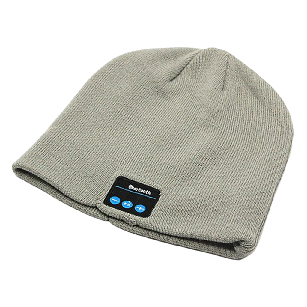 Vinter bluetooth beanie hat headset trådløs hovedtelefon beanie højttalertelefon hætte: Hvid