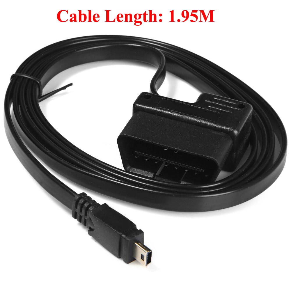Best Wire OBDII Mini USB Cable Noodle 16Pin 16Core For HUD OBD 16 Pin Suitable for ActiSafety ASH-4C/4C/ASH-4E Head Up Disp