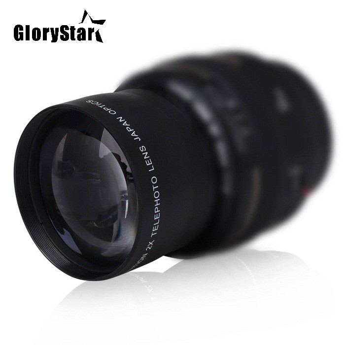 Glorystar 52 Mm 2.0X Telelens Voor Nikon D7100 D5200 D5100 D3100 D90 D60 & Andere Dslr Camera Lenzen Met 52 Mm Filter Draad