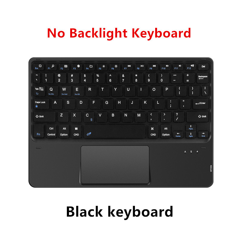 Bluetooth-Tastatur für Blackview Tab 18 Tab 18 16 15 13 12 11 10 pro 9 7 6 OSCAL Pad 8 Tablet Drahtlose Tastatur mit Touchpad: Black