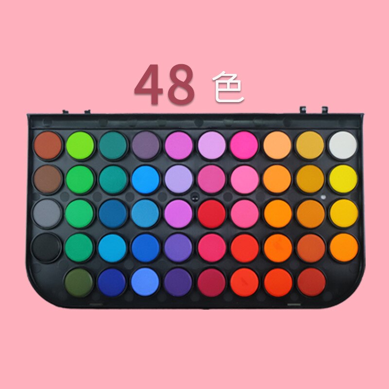 Geheugen 16/24/48 Kleuren Draagbare Reizen Solid Pigment Aquarel Verf Set Met Water Kleur Borstel Pen Voor Schilderen Art levert