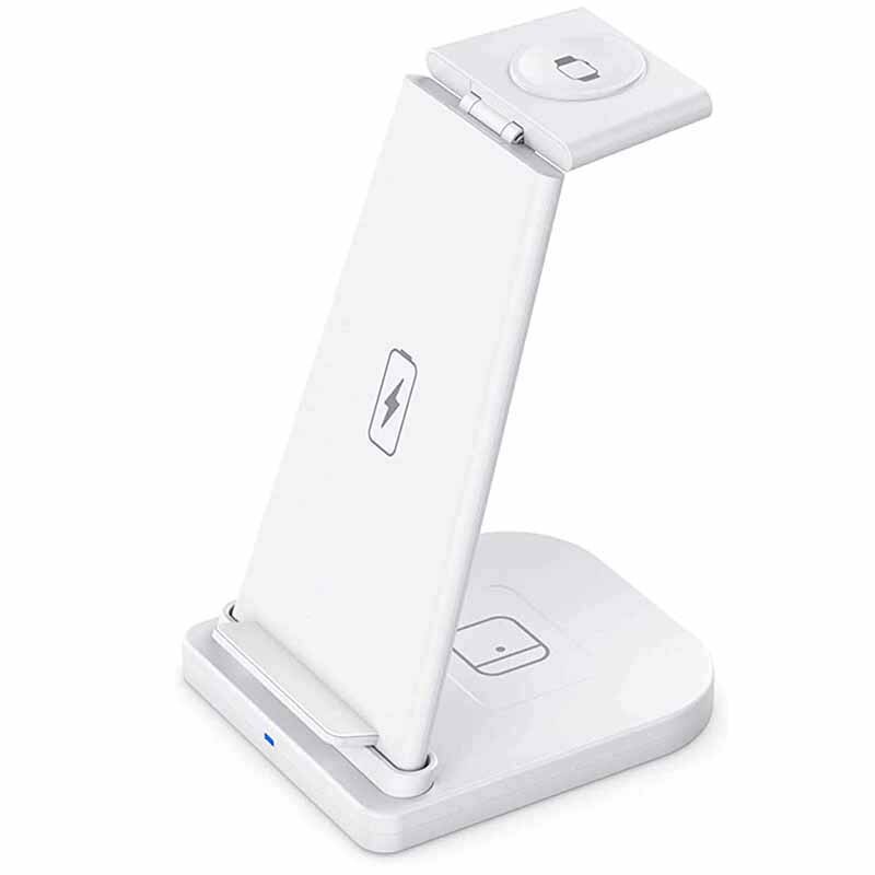 3 In 1 Draadloze Oplader, snelle Draadloze Opladen Dock Stand Voor Iphone 12/12Mini/11/11 Pro Max/Xr/Xs: white eu plug