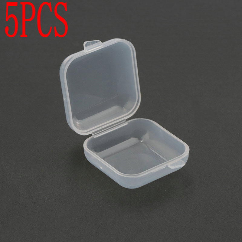 NEUE 3,5 * 3,5 * 2 cm kleine Kunststoff-Aufbewahrungsbox für Schmuck, Perlen, Ohrringe, Schmuckbehälter, transparente quadratische Kasten: WEISS