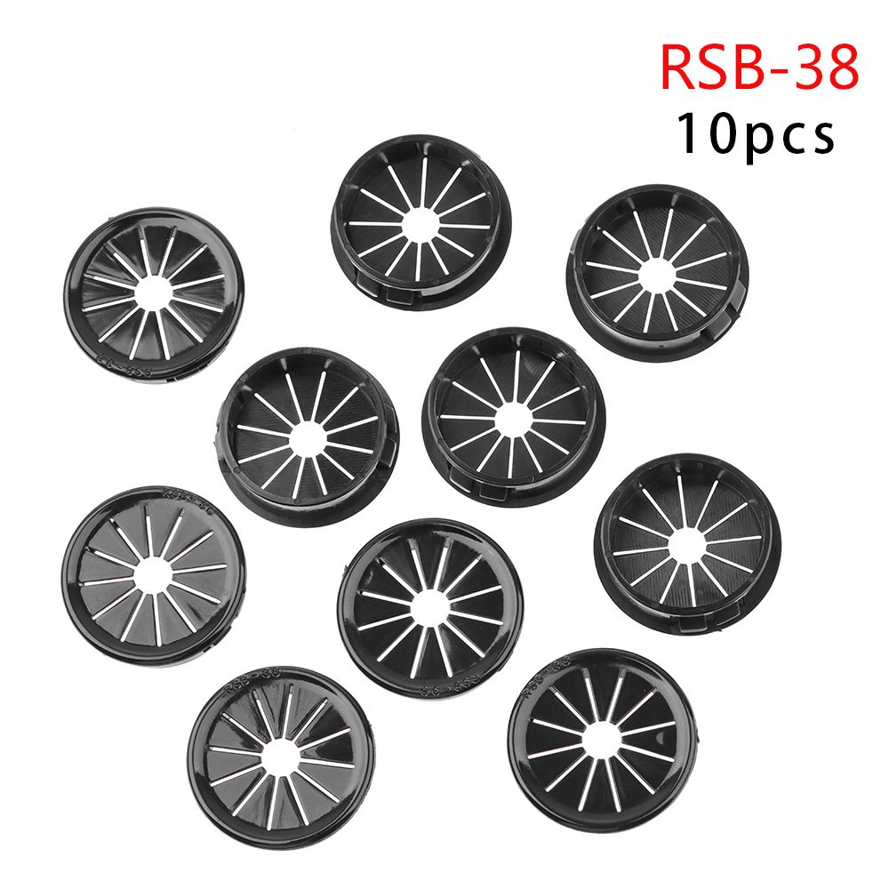 Couvercle de trou de fil de table de bureau, œillet de câble, plastique en nylon noir, forme de pétale, bouchon anti-poussière d'ordinateur, 16mm, 19mm, 22mm, 25mm, 28mm, 35mm, 38mm, 10 pièces: Marron