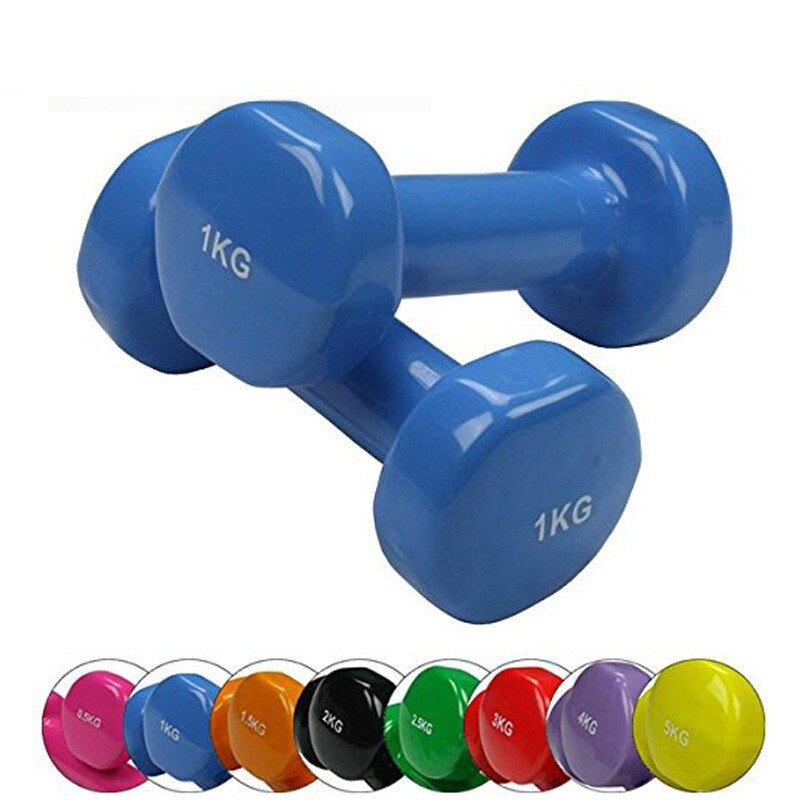 Factory Direct Selling pvc pvc Coated Dumbbell Women's Small Dumbbell Flat Aerobics Dumbbell Gym: 2.5kg