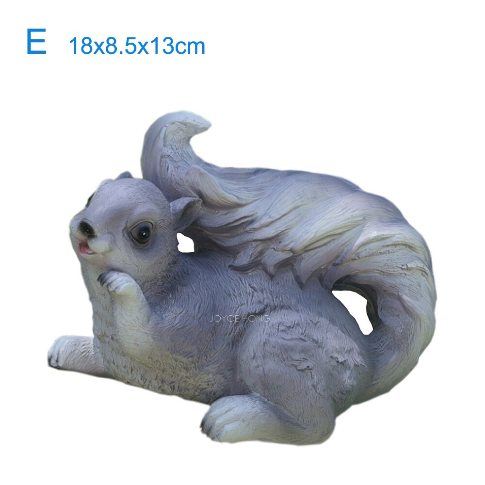 RESIN GARDEN SQUIRREL ANIMAL STATUE FIGURIUE GARDEN ORNAMENTS DECORATIONS FOR OUTDOOR GARDEN LAWN AND YARD: E