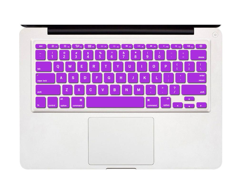 English (US) Keyboard Cover Silicone Protector Compatible for MacBook Air 11 inch model A1370 A1465, Gradient Color: Purple