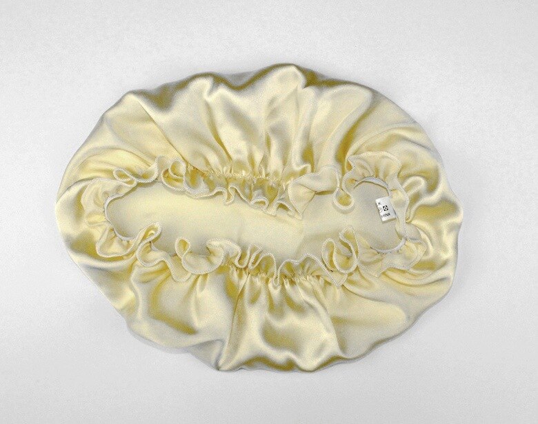 Yifei hårstyling ren silke sovehue kvinde hue sæt kasket 100%  morbær silke natkatte: Khaki